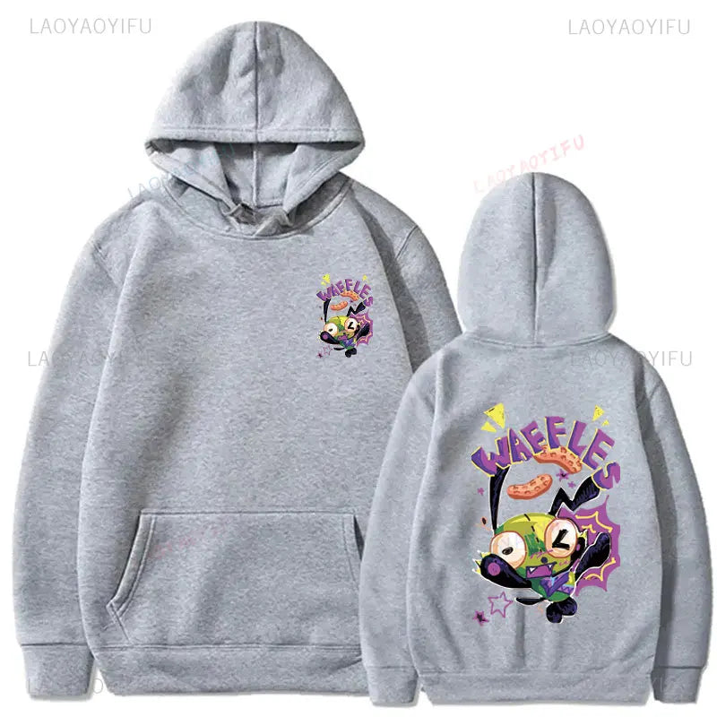 Cute Cartoon Invader Zim Invader Gir Graphic Zim Image Pullover Men Women Retro Thermal Hoodie Fashion Hoodie Streetwear Tops