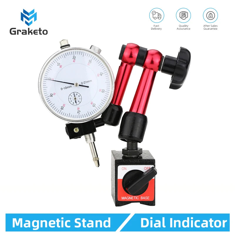 Dial Indicator Magnetic Holder Dial Bore Gauge Magnetic Stand Base Micrometer Measure Tools Hour Type Indicator Comparator Watch