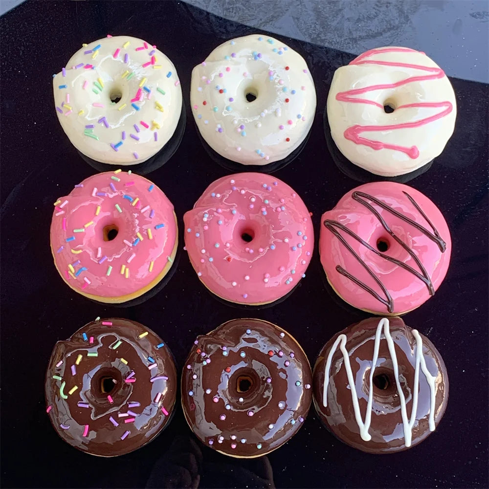 4inch Vanilla Soft Kit Kid Bagel Bread Model False Donuts Toy Gift Wall DIY Decoration Props Sugar Needle Nutella Soft extrusion