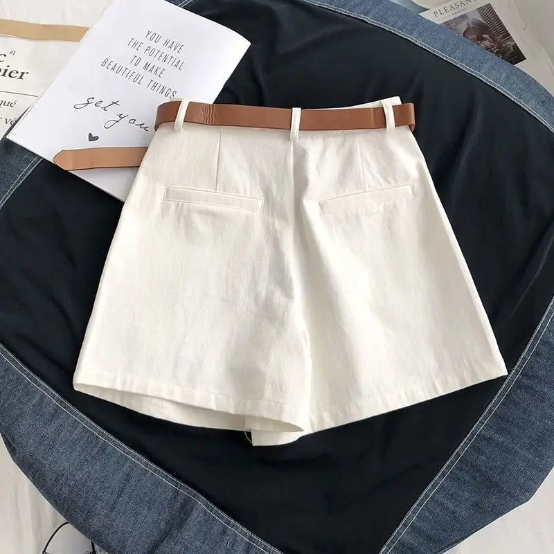 Wide Leg Shorts Women High Waist Solid All-match Streetwear Casual Cargo Loose Fit Cozy Chic Popular Simple Basic Summer Mujer