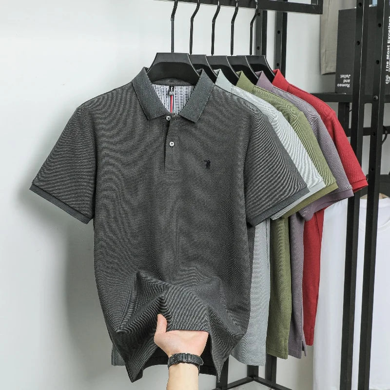 Luxury Autumn and Winter New Paul Brand Embroidered T-Shirt Top High-End Mens Business Casual Comfortable Hot-Selling Polo Shirt