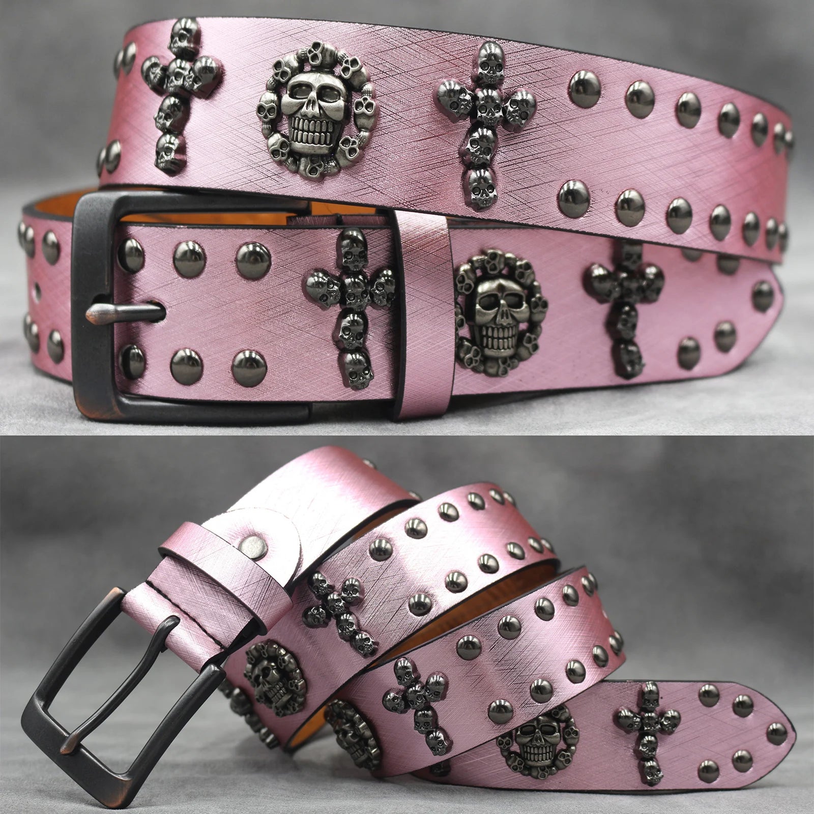Rivet PU  Leather men's belt Fashion alloy belts Buckle luxury brand jeans belts for men business belt female belt