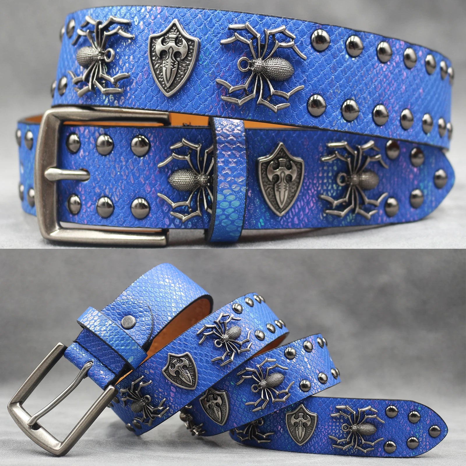 Rivet PU  Leather men's belt Fashion alloy belts Buckle luxury brand jeans belts for men business belt female belt