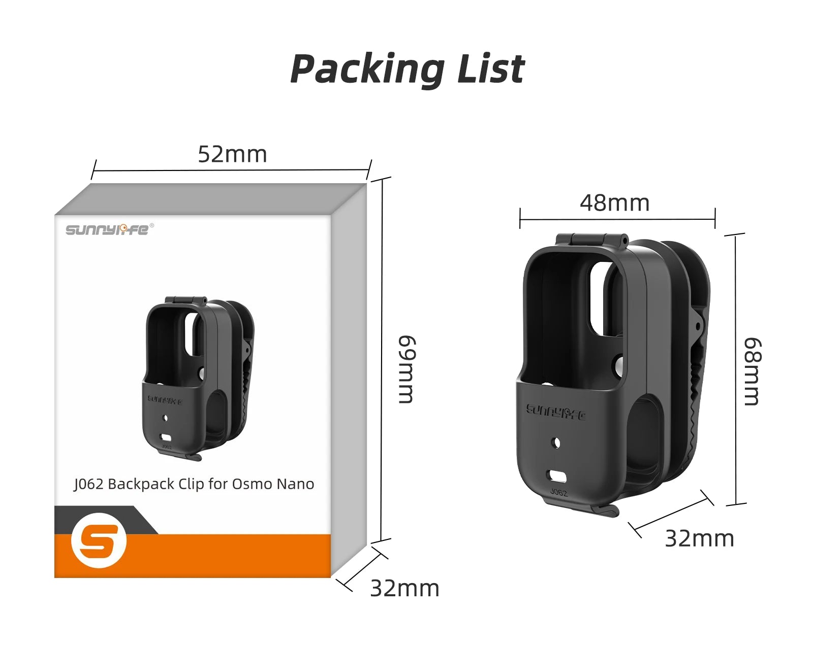 Sunnylife Accessories For DJI Osmo Nano Backpack Clip Magnetic Holder Mount Len Case Bag Protection Expansion Bracket Silicone
