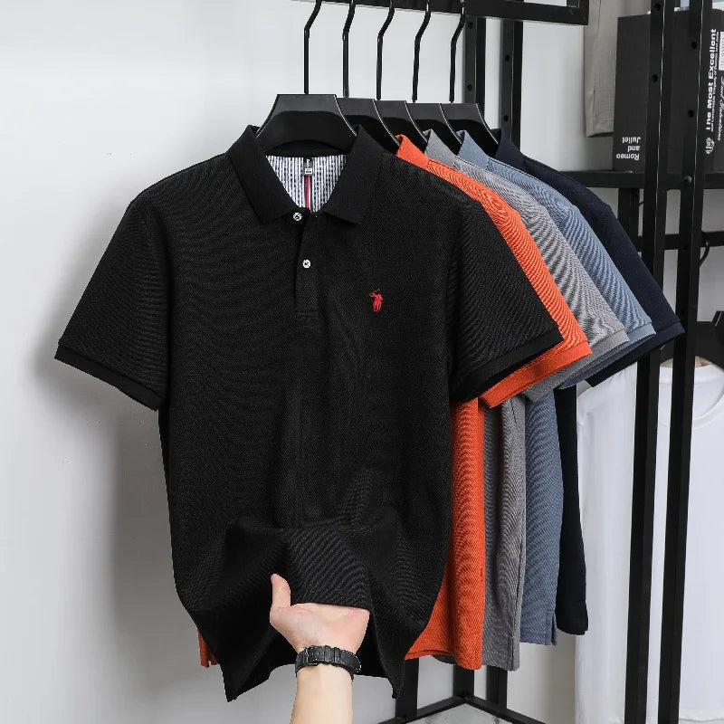 Luxury Autumn and Winter New Paul Brand Embroidered T-Shirt Top High-End Mens Business Casual Comfortable Hot-Selling Polo Shirt