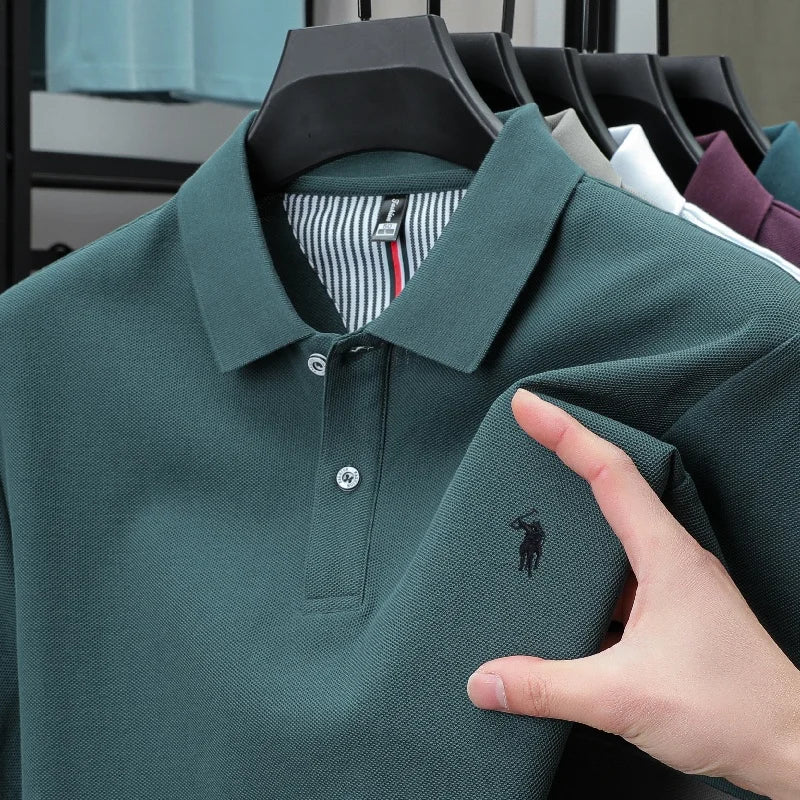 Luxury Autumn and Winter New Paul Brand Embroidered T-Shirt Top High-End Mens Business Casual Comfortable Hot-Selling Polo Shirt