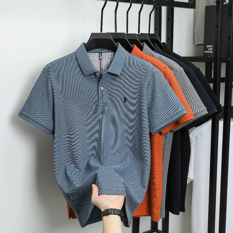 Luxury Autumn and Winter New Paul Brand Embroidered T-Shirt Top High-End Mens Business Casual Comfortable Hot-Selling Polo Shirt