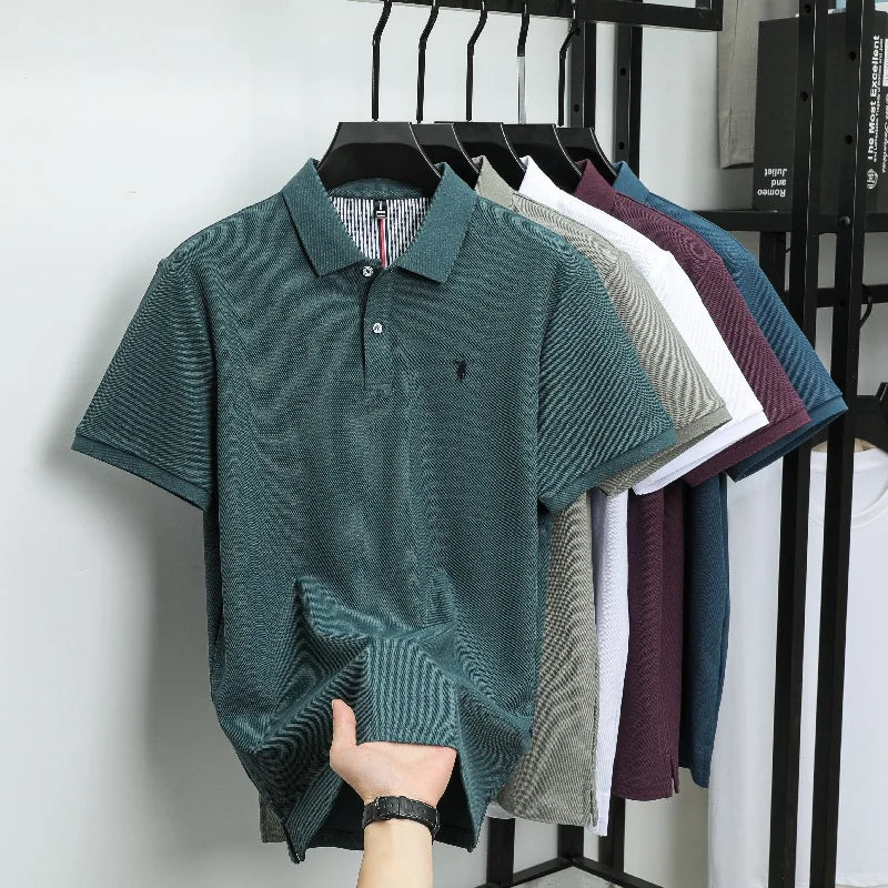 Luxury Autumn and Winter New Paul Brand Embroidered T-Shirt Top High-End Mens Business Casual Comfortable Hot-Selling Polo Shirt