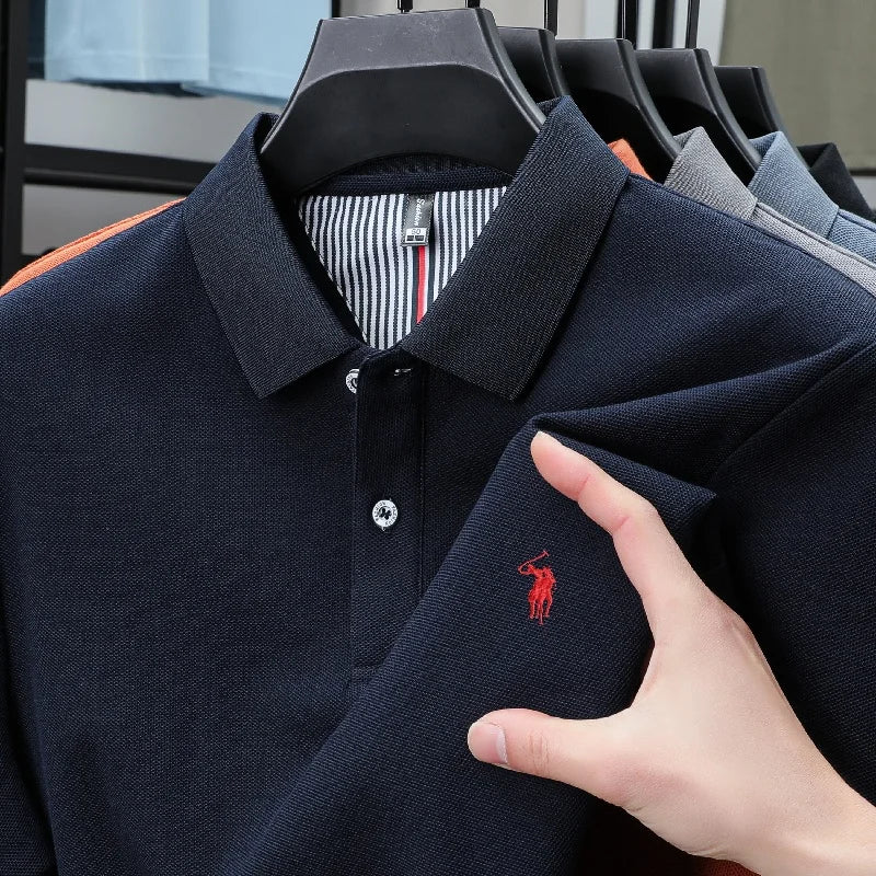 Luxury Autumn and Winter New Paul Brand Embroidered T-Shirt Top High-End Mens Business Casual Comfortable Hot-Selling Polo Shirt