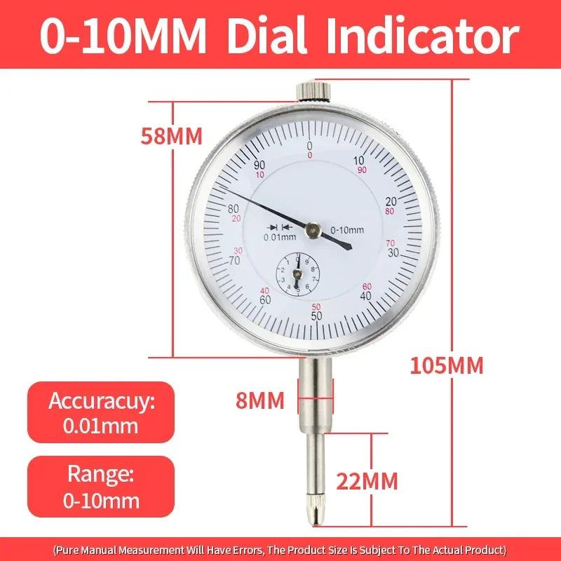 Dial Indicator Magnetic Holder Dial Bore Gauge Magnetic Stand Base Micrometer Measure Tools Hour Type Indicator Comparator Watch