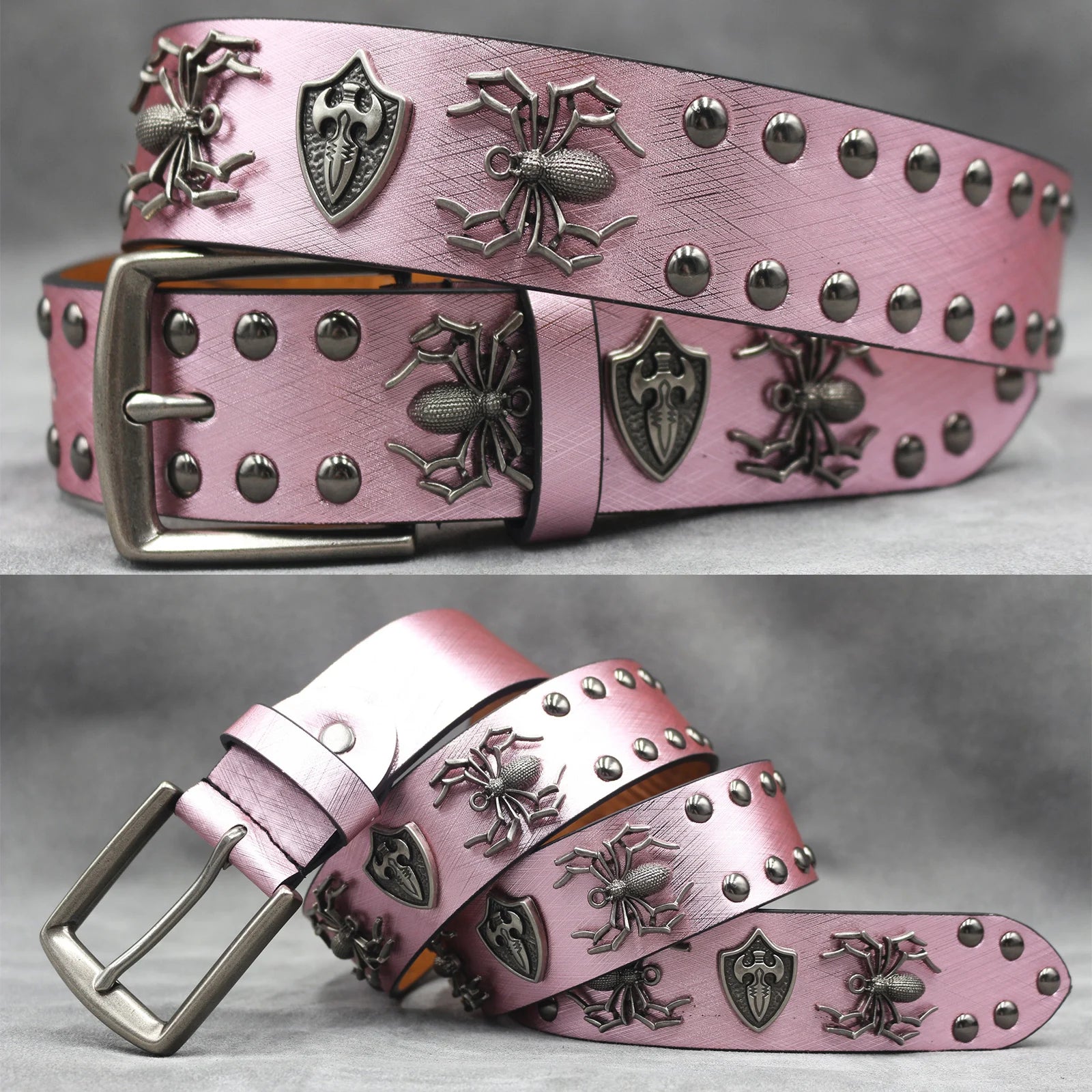 Rivet PU  Leather men's belt Fashion alloy belts Buckle luxury brand jeans belts for men business belt female belt