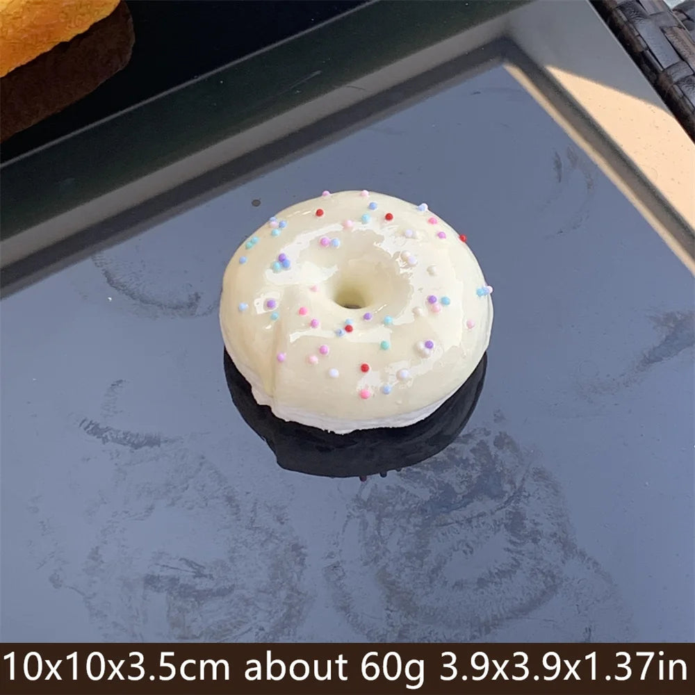 4inch Vanilla Soft Kit Kid Bagel Bread Model False Donuts Toy Gift Wall DIY Decoration Props Sugar Needle Nutella Soft extrusion