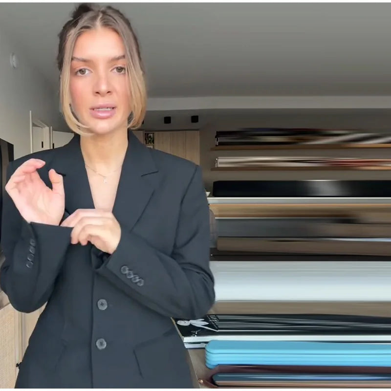 2026 Spring New Solid Lapel Blazer Jacket For Women Elegant Long Sleeve Waist Suit Coats Office Lady Chic Commute Tops