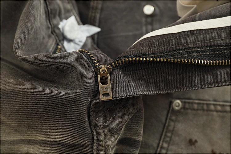 Heavy washing to do old shorts men high quality woven nail texture heavy cargo five quarter pants tide