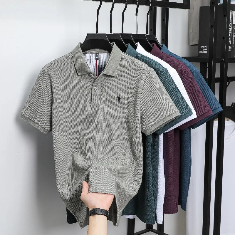 Luxury Autumn and Winter New Paul Brand Embroidered T-Shirt Top High-End Mens Business Casual Comfortable Hot-Selling Polo Shirt