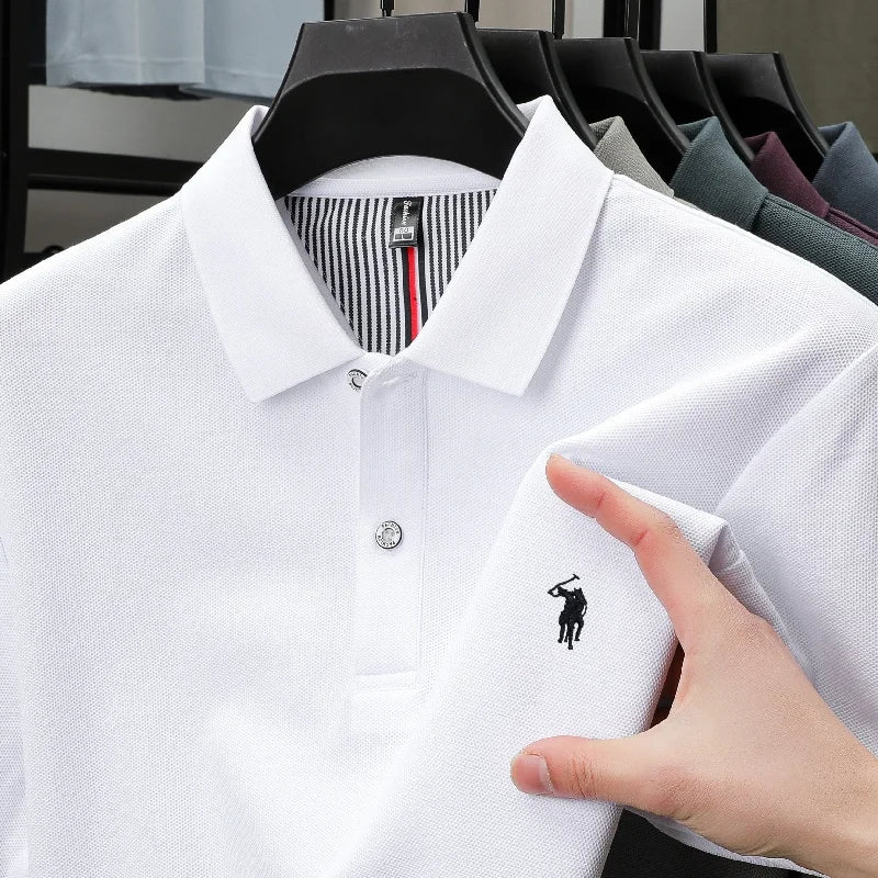 Luxury Autumn and Winter New Paul Brand Embroidered T-Shirt Top High-End Mens Business Casual Comfortable Hot-Selling Polo Shirt