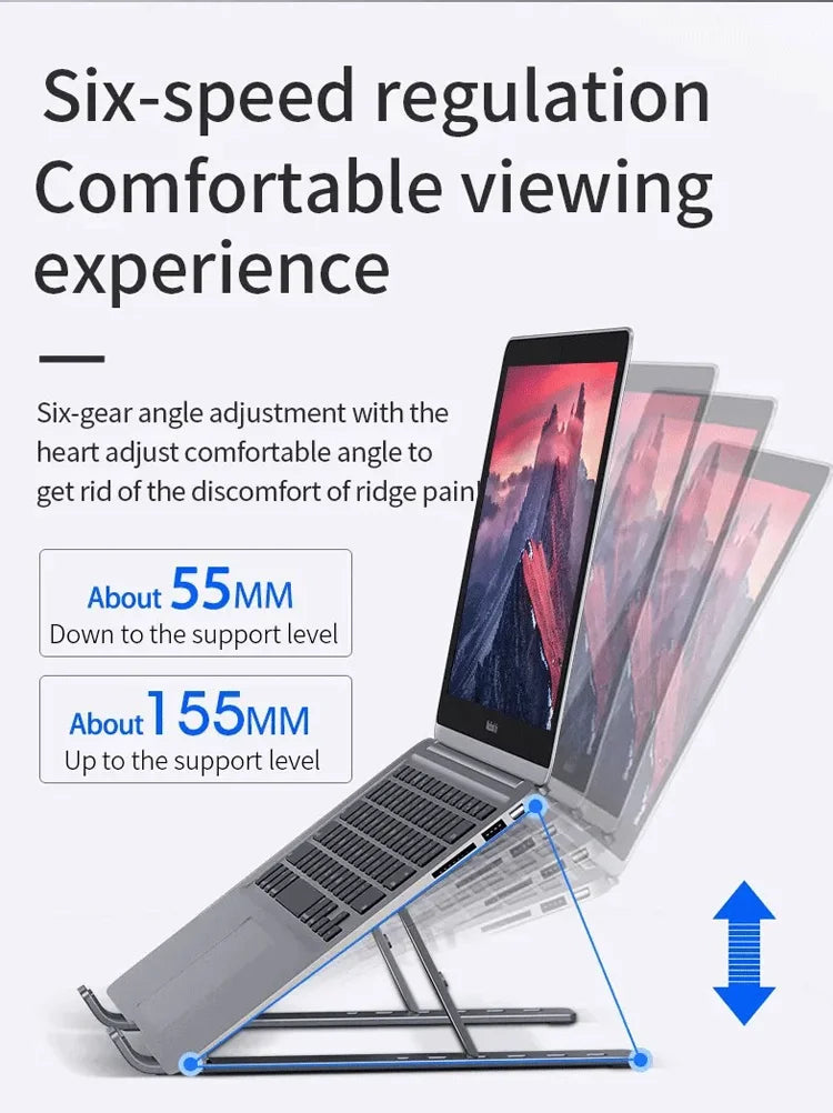 Laptop Stand Aluminum Alloy Anti-Slip Anti-Fall Foldable Height-Adjustable Tablet Stand Suitable for Books and Computers