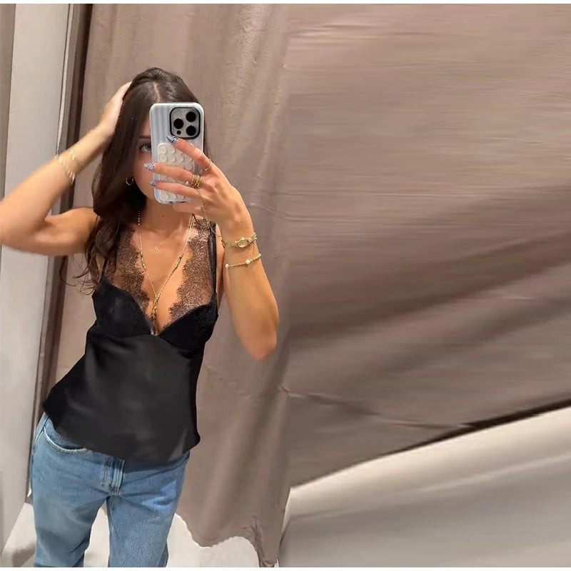 Women's Embroidery Vest Top Vintage Hollow Out Crew Neck Sleeveless Side Split Tank Summer Party Club Daily Matching Streetwear