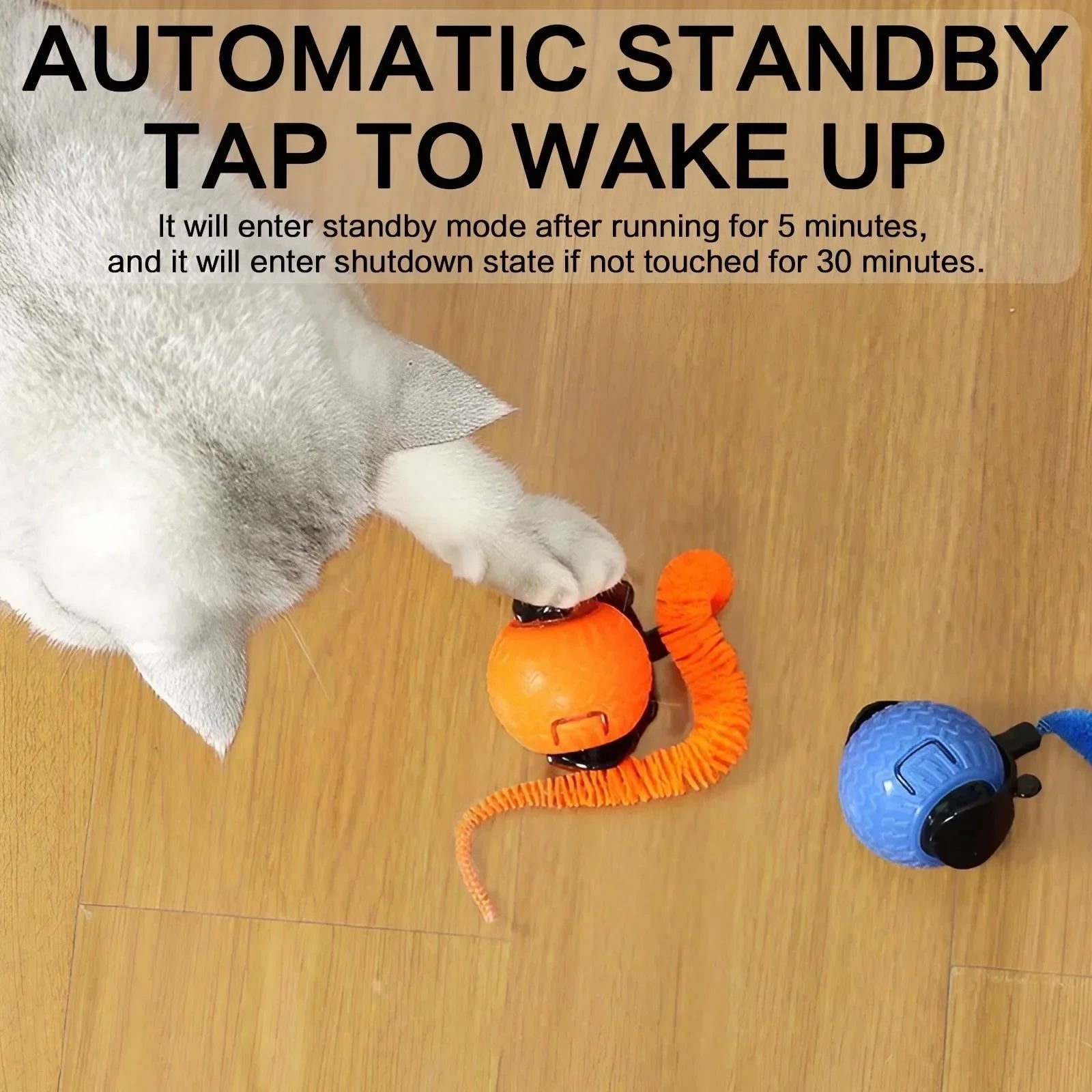 Smart Automatic Rotating LED Cat Teasing Ball, Obstacle Avoidance Interactive Cat Yo-Yo for Kittens Pet Supplies
