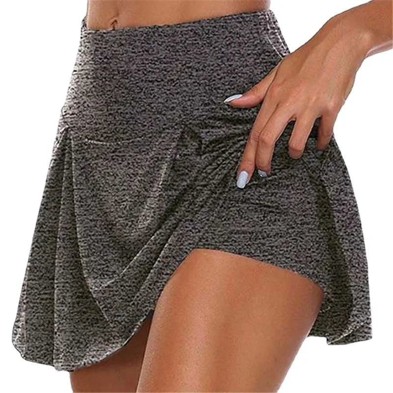 S-5XL 13 Colors Women Loose Fake Two Pieces Skirts Summer Female High Waist Solid Color Safety Dance Sport Short Skirts