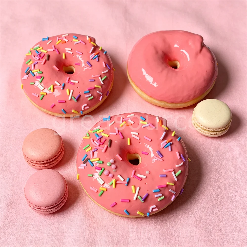 4inch Vanilla Soft Kit Kid Bagel Bread Model False Donuts Toy Gift Wall DIY Decoration Props Sugar Needle Nutella Soft extrusion