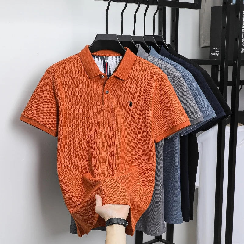 Luxury Autumn and Winter New Paul Brand Embroidered T-Shirt Top High-End Mens Business Casual Comfortable Hot-Selling Polo Shirt