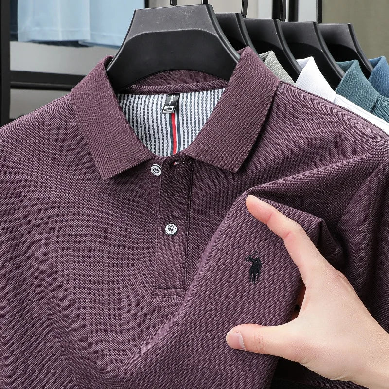 Luxury Autumn and Winter New Paul Brand Embroidered T-Shirt Top High-End Mens Business Casual Comfortable Hot-Selling Polo Shirt
