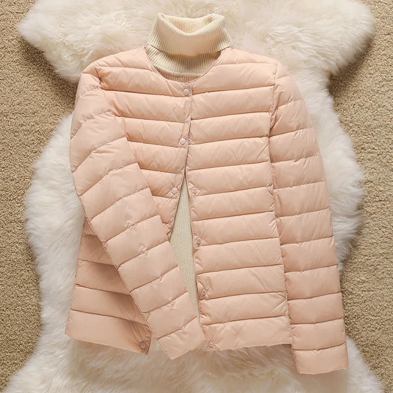 12 Colors Women Long Sleeves 90% White Duck Down Female Slim Warm Inner Ultra Lightweight Packable Ski Jacket Down Liner Jackets