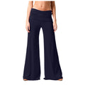 Women's Flowy Wide Leg Yoga Pants High Waisted Fold-Over Stretchy Palazzo Pants Soft Comfy Dance Pants for Pilates Daily Casual