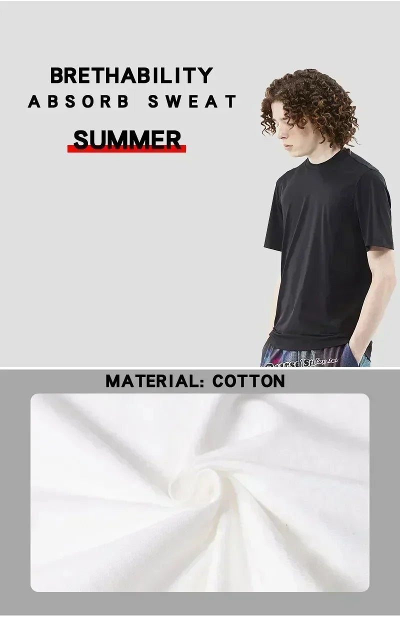 2026 summer New Letter Printing Men's T-shirt High Quality Pure Cotton Unisex Street Wear Short-sleeved Loose Y2K Harajuku shirt