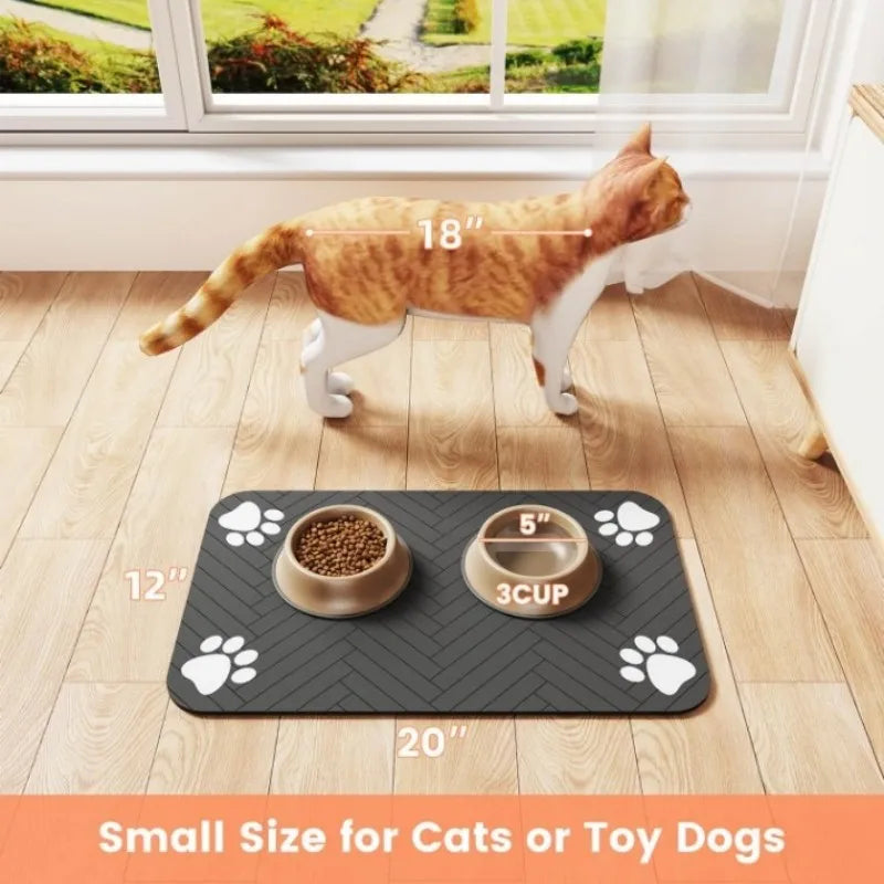 VIKAMA Pet Placemat, Dog Food Mat, Anti-Slip And Leak-Proof Cat And Dog Food Bowl Mat, Diatom Mud Pet Supplies Carpet