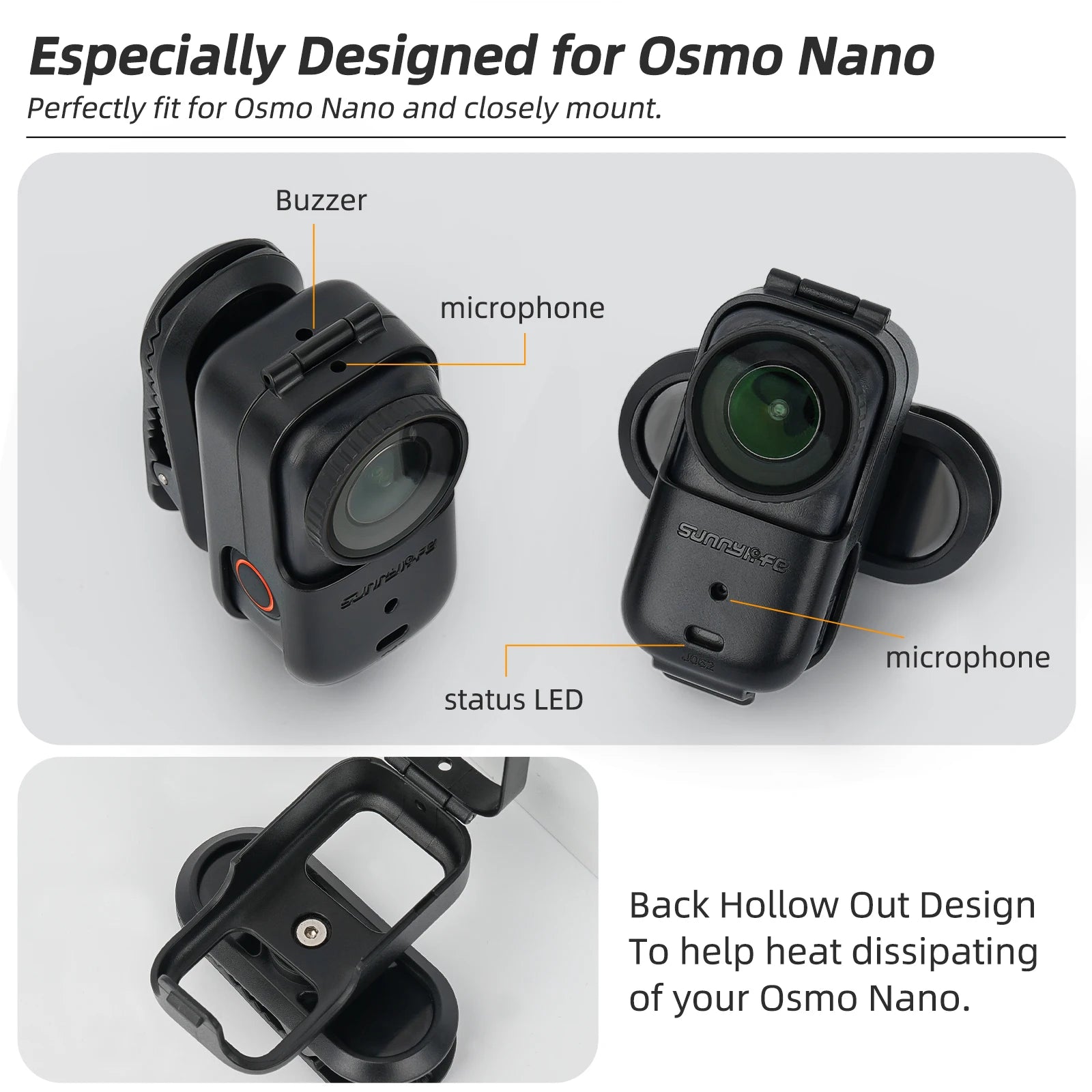Sunnylife Accessories For DJI Osmo Nano Backpack Clip Magnetic Holder Mount Len Case Bag Protection Expansion Bracket Silicone