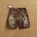 Heavy washing to do old shorts men high quality woven nail texture heavy cargo five quarter pants tide