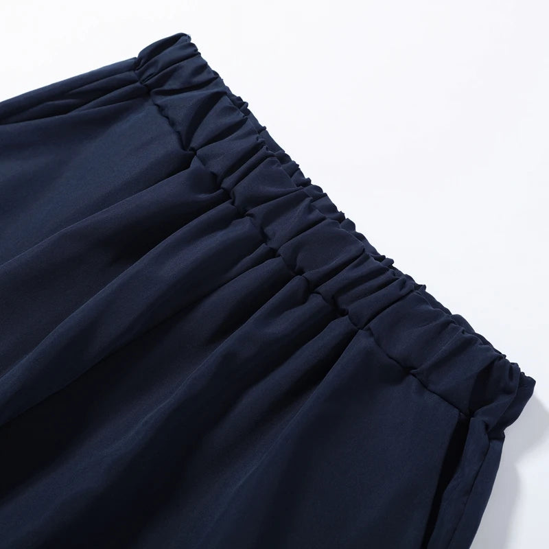 Fashion Stripe Long Pants Set Women Chic Lapel Single Breasted Shirt High Waist Wide Leg Trousers 2026 Spring New 2 Pcs Outfits