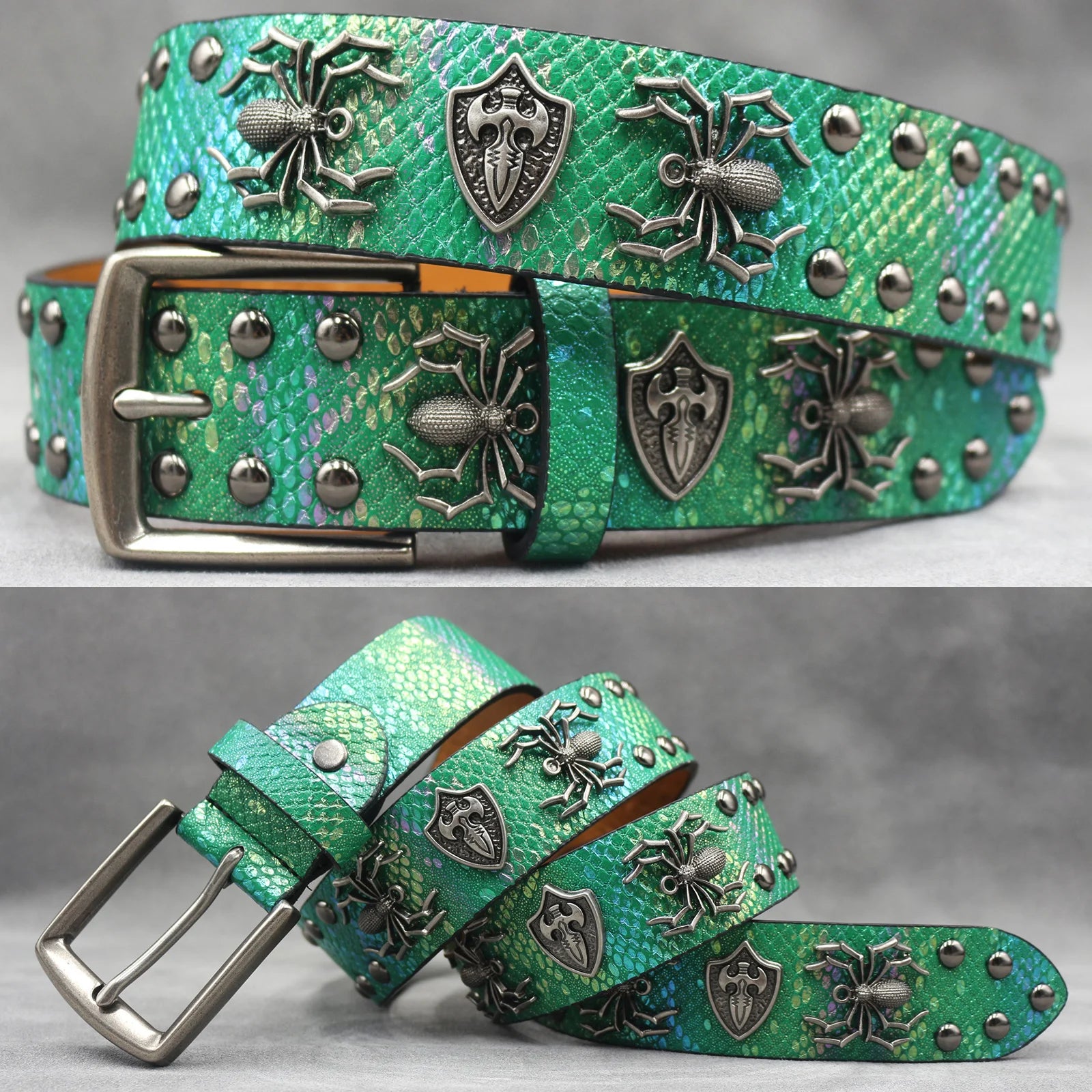 Rivet PU  Leather men's belt Fashion alloy belts Buckle luxury brand jeans belts for men business belt female belt