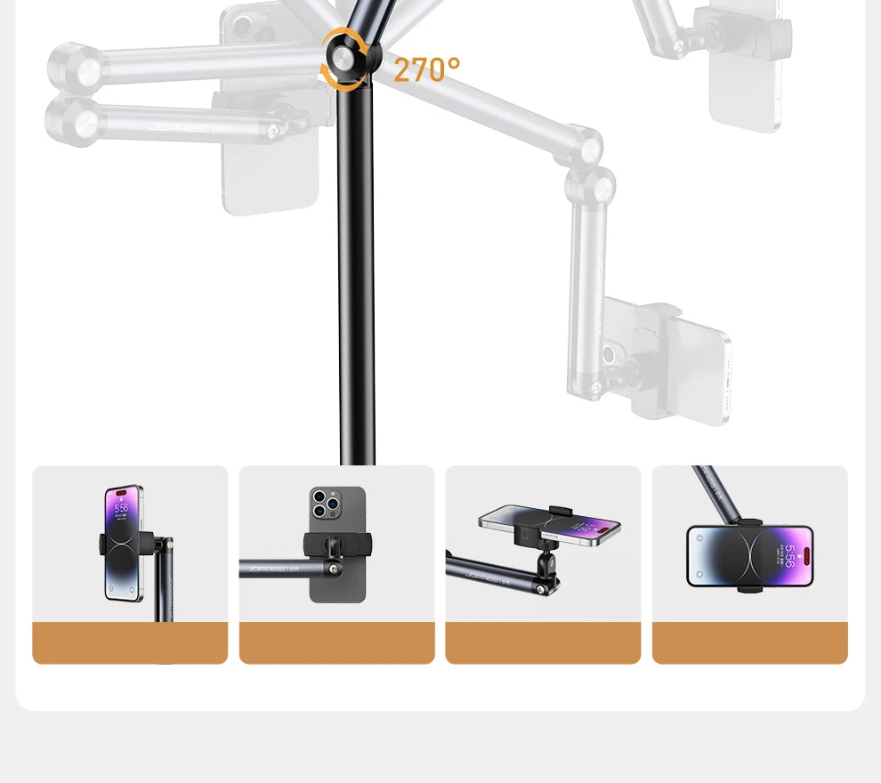 Tablet Stand Phone Holder Floor Lazy Support Stand Desktop Live Broadcast Stand Aluminum Alloy Retractable iPad Clip