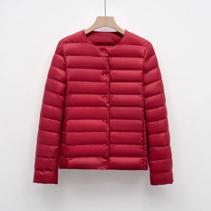 12 Colors Women Long Sleeves 90% White Duck Down Female Slim Warm Inner Ultra Lightweight Packable Ski Jacket Down Liner Jackets