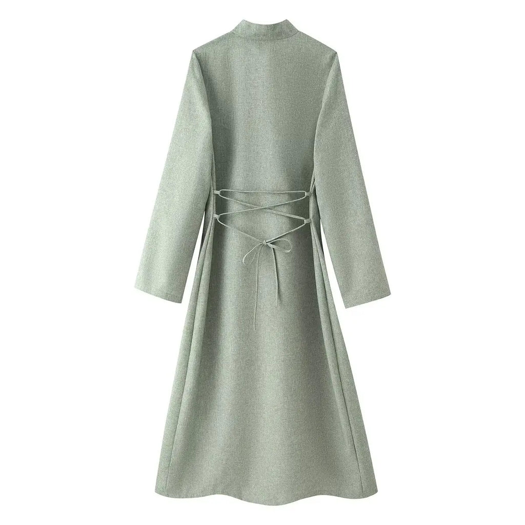 Chinese Style Frog Button Two Piece Set Long Flared Sleeve Ruched Waist Traditional Oriental Outline Sets Spring Picnic Outfit