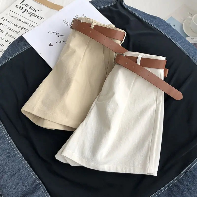 Wide Leg Shorts Women High Waist Solid All-match Streetwear Casual Cargo Loose Fit Cozy Chic Popular Simple Basic Summer Mujer