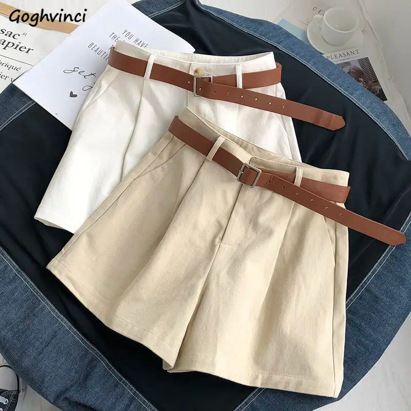 Wide Leg Shorts Women High Waist Solid All-match Streetwear Casual Cargo Loose Fit Cozy Chic Popular Simple Basic Summer Mujer