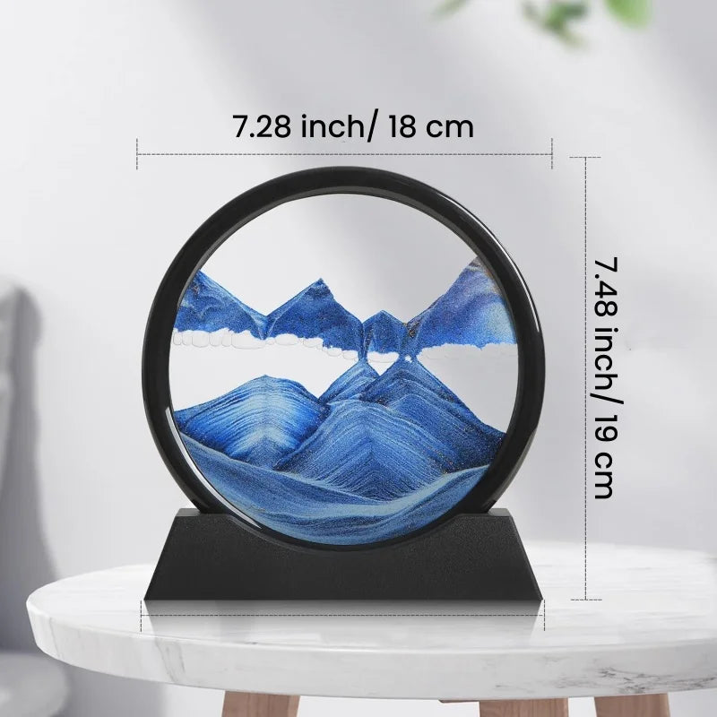ZenFlow Kinetic Sand Art — Moving Mountain Landscape Frame